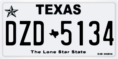 TX license plate DZD5134