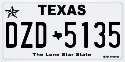 TX license plate DZD5135