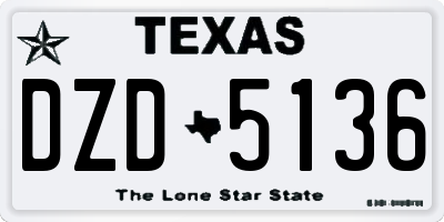 TX license plate DZD5136