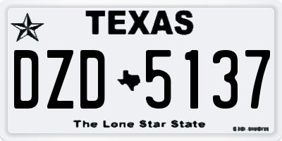 TX license plate DZD5137