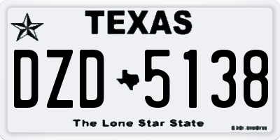 TX license plate DZD5138