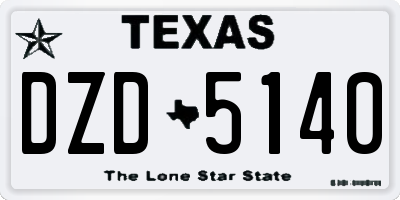TX license plate DZD5140