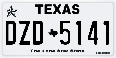 TX license plate DZD5141