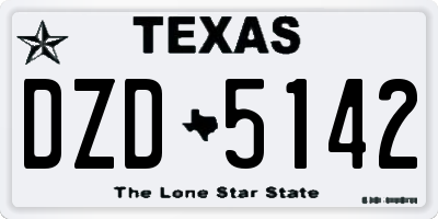 TX license plate DZD5142