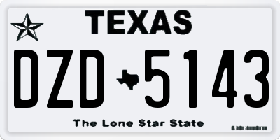 TX license plate DZD5143