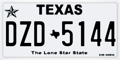 TX license plate DZD5144