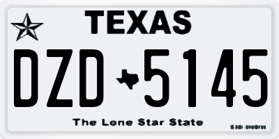 TX license plate DZD5145