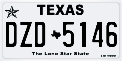 TX license plate DZD5146