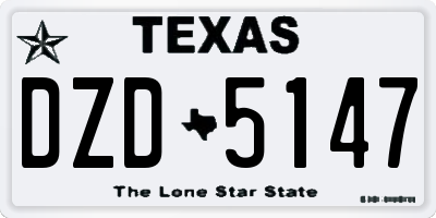 TX license plate DZD5147