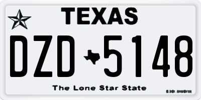 TX license plate DZD5148