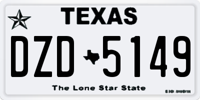 TX license plate DZD5149