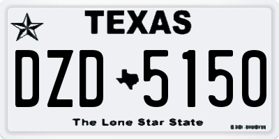 TX license plate DZD5150
