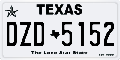 TX license plate DZD5152