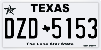 TX license plate DZD5153