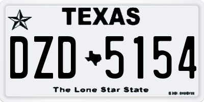 TX license plate DZD5154