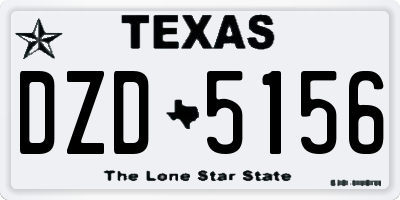 TX license plate DZD5156
