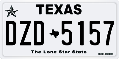 TX license plate DZD5157