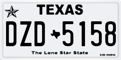 TX license plate DZD5158