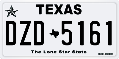 TX license plate DZD5161