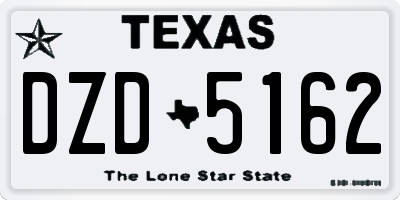 TX license plate DZD5162