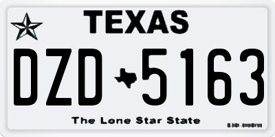 TX license plate DZD5163