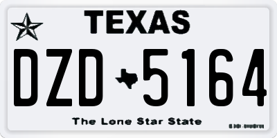 TX license plate DZD5164