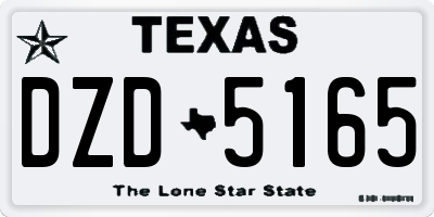 TX license plate DZD5165