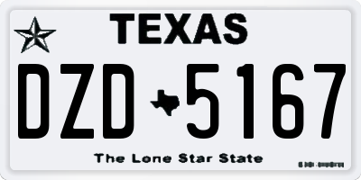 TX license plate DZD5167