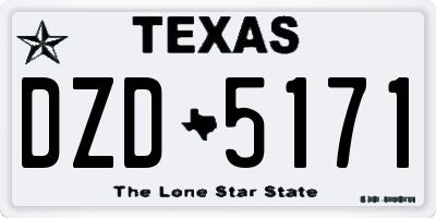 TX license plate DZD5171