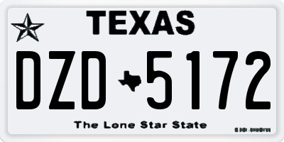 TX license plate DZD5172