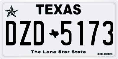 TX license plate DZD5173