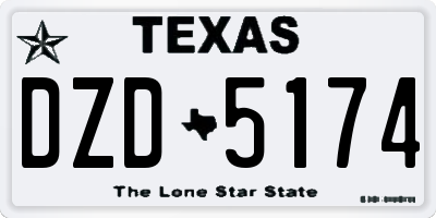 TX license plate DZD5174