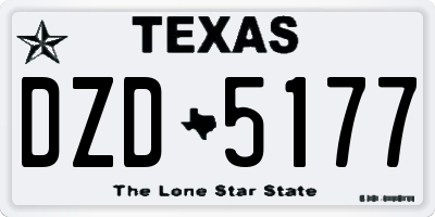 TX license plate DZD5177