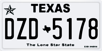 TX license plate DZD5178