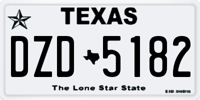TX license plate DZD5182