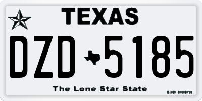 TX license plate DZD5185