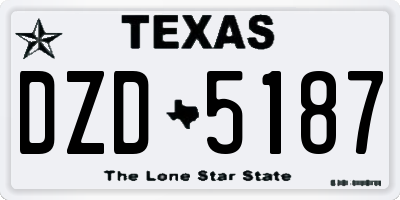 TX license plate DZD5187