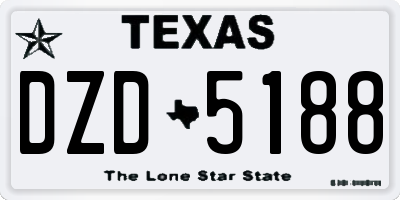 TX license plate DZD5188