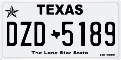 TX license plate DZD5189