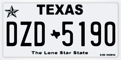 TX license plate DZD5190
