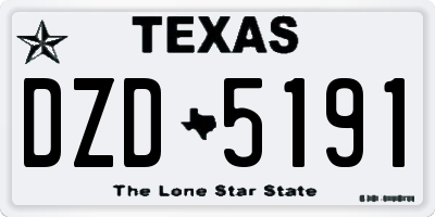 TX license plate DZD5191