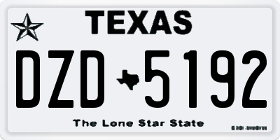TX license plate DZD5192