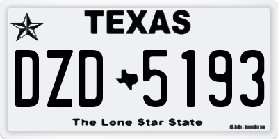 TX license plate DZD5193