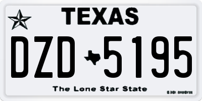 TX license plate DZD5195
