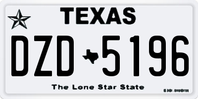 TX license plate DZD5196