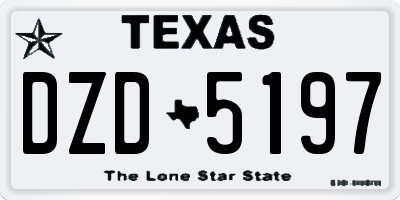 TX license plate DZD5197