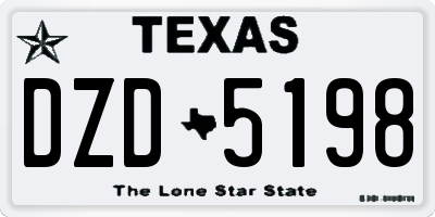 TX license plate DZD5198
