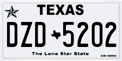 TX license plate DZD5202