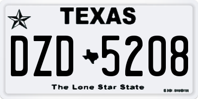 TX license plate DZD5208