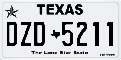 TX license plate DZD5211